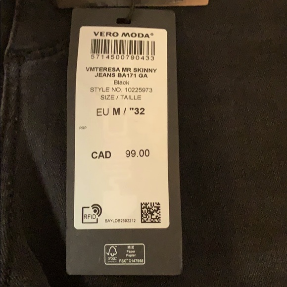 BRAND NEW VERO MODA DENIM SKINNY JEANS - Picture 2 of 7